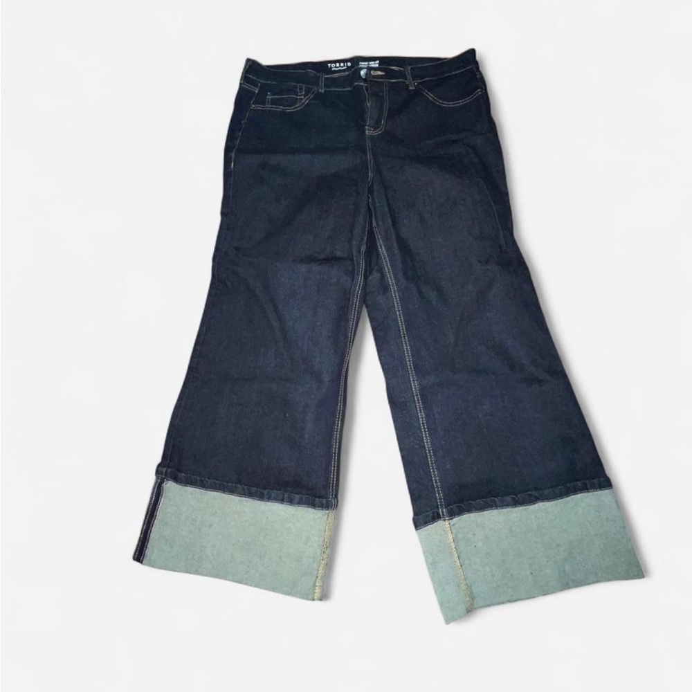 Torrid perfect wide leg mid rise jean